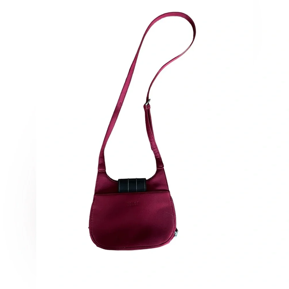 Liz Claiborne crazy horse brown and red wallet‎ crossbody.